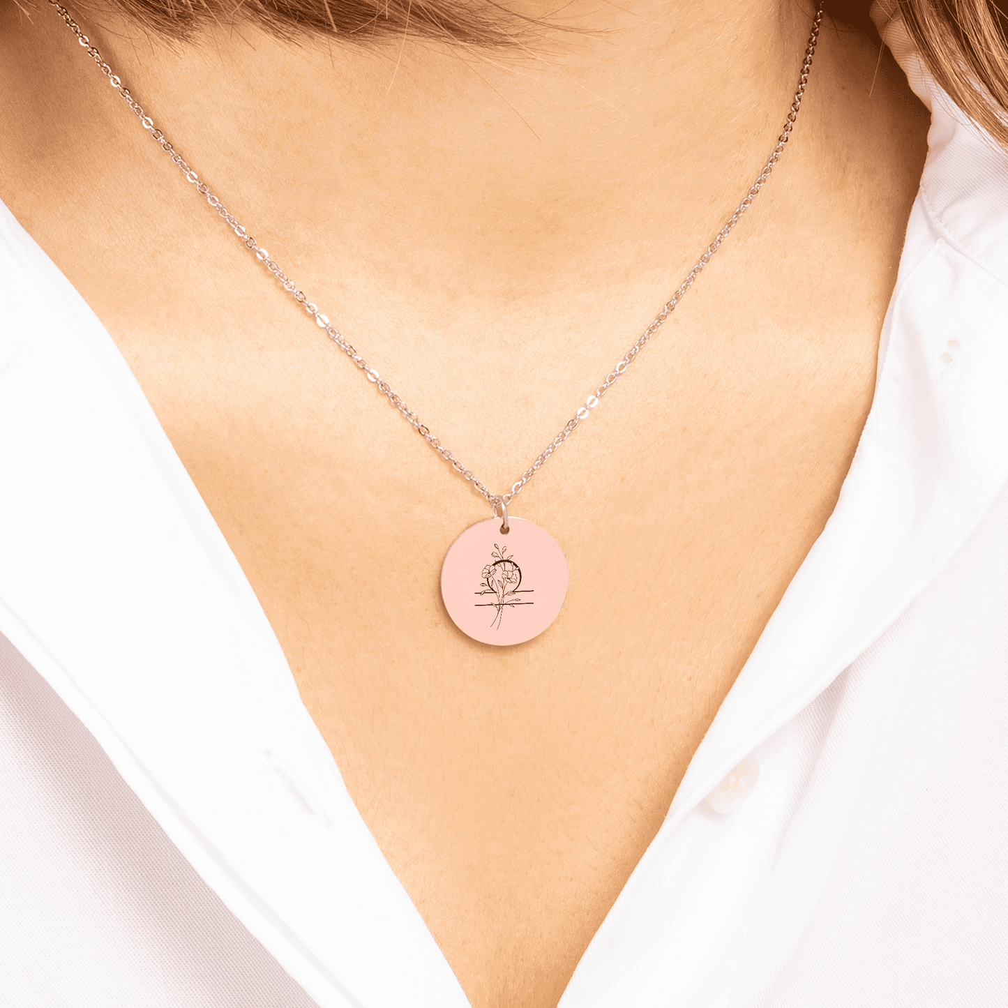 Collier Signe Astrologique avec Fleur de Naissance